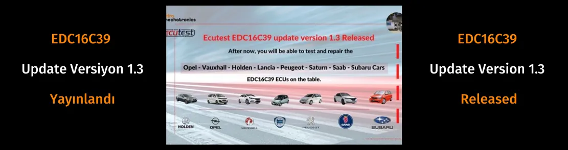 Ecutest EDC16C39 update version 1.3 Released